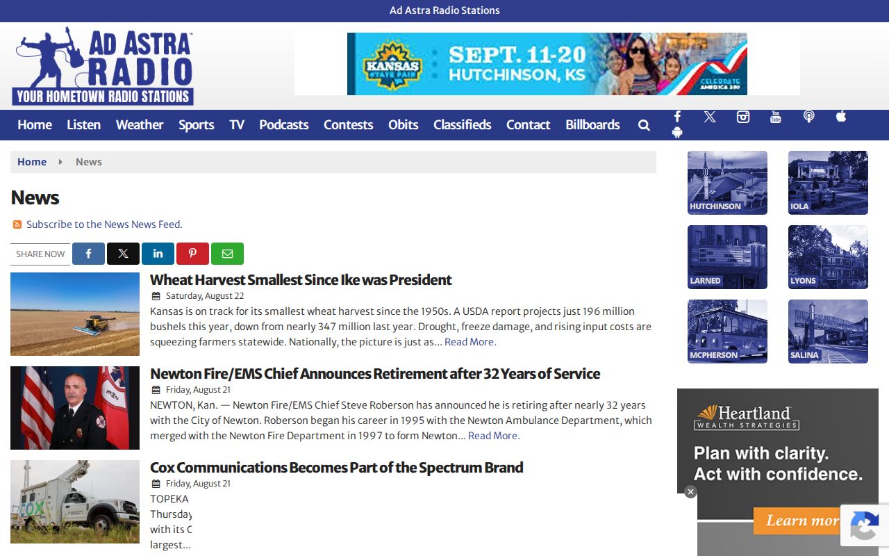 Ad Astra Radio McPherson County arrest and crime news